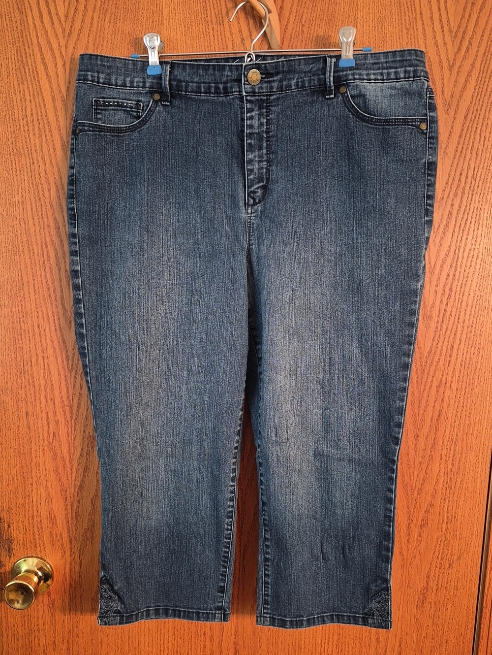 Gloria Vanderbilt Jordyn All Around Slimming Effect Capri Denim Jeans Sz 16